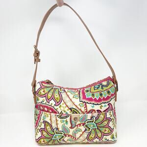 Spartina 449 Floral Paisley Tote with Pink and Green Accents